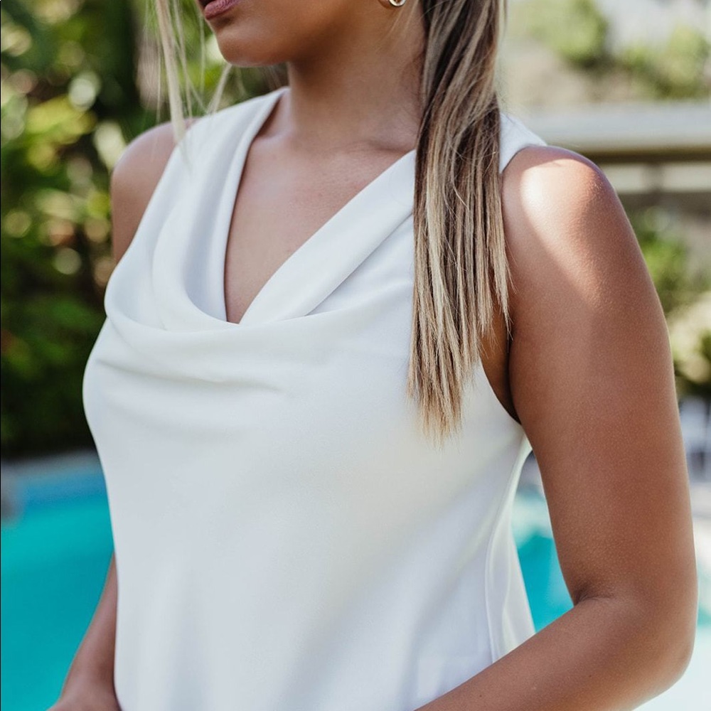 Veronica M Cream Colored Blouse Large NWT